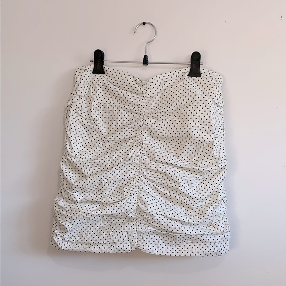 BNWT Mango White Polka Dot Printed Pleated Skirt size L - Picture 3 of 4